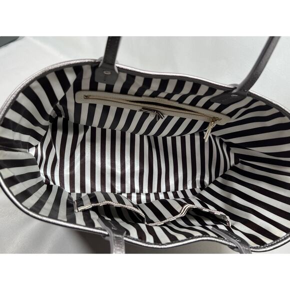 Henri Bendel Silver Luxury Sparkle/Glitter Designer Tote Bag Rare - Picture 7 of 13